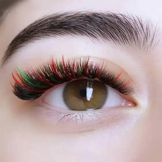 اکستنشن مژه رنگی